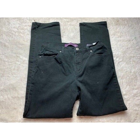 Gloria Vanderbilt Womens Jeans Amanda 8P Stretch Black High Rise Straight Leg - Picture 3 of 6